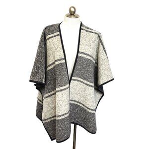 Ike Behar Reversible one size Grey Cape Poncho Wrap